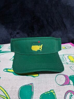 2026 Masters Green Golf Visor with Yellow Logo